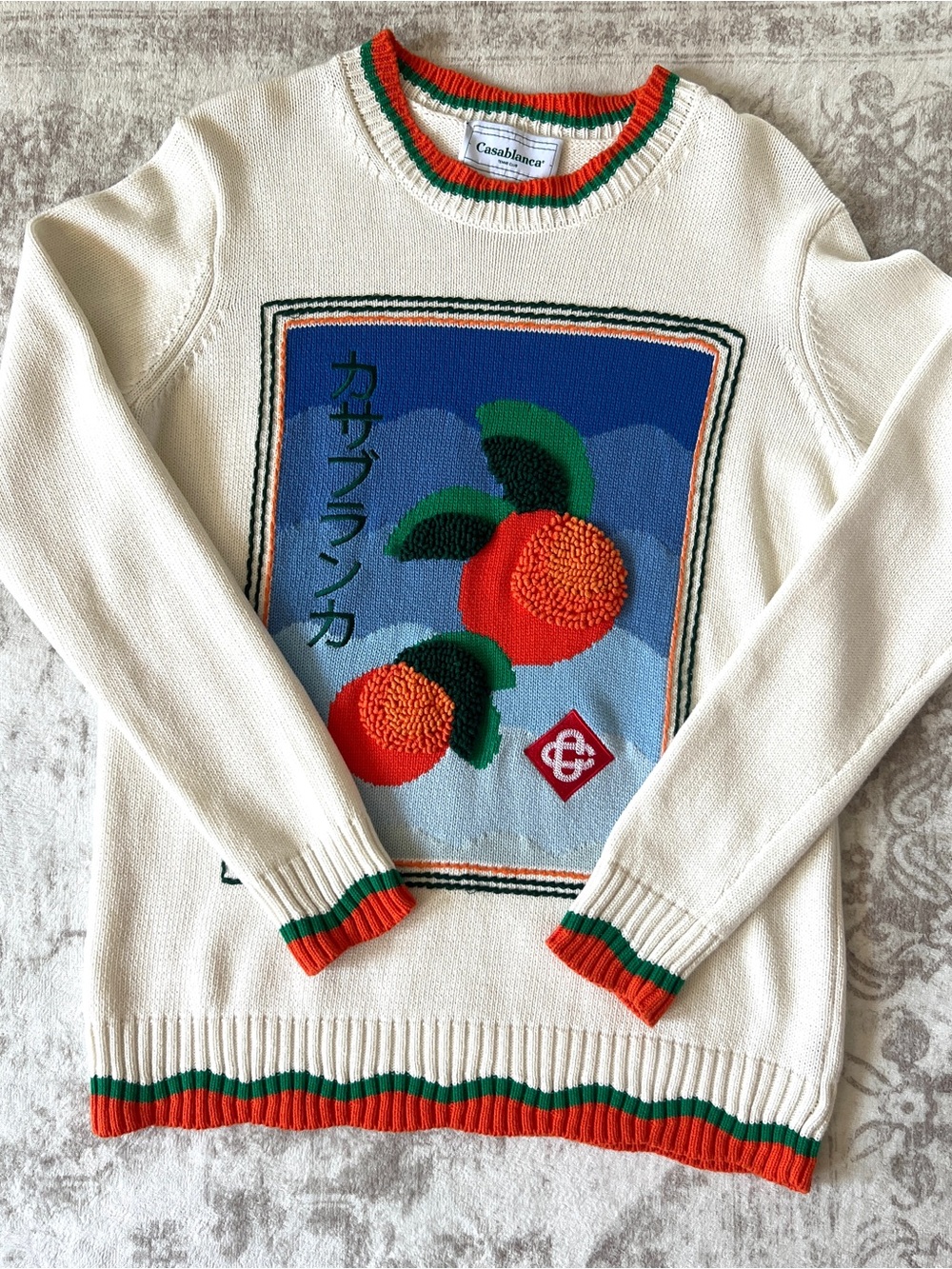 Casablanca Kapalia Oranges intarsia knit sweater — size S